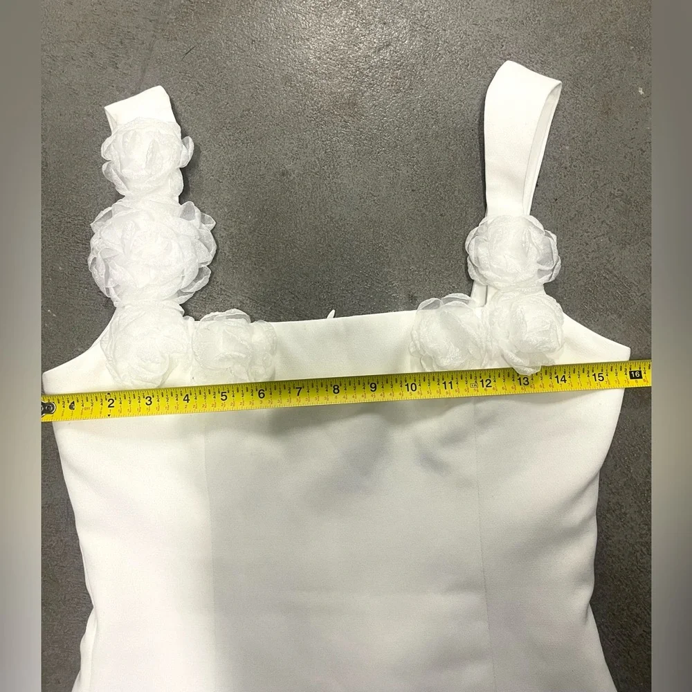 ELLIATT Trompe Mini Floral 3D Dress in Ivory LWD Bridal Little White Dress SMALL - Picture 14 of 16